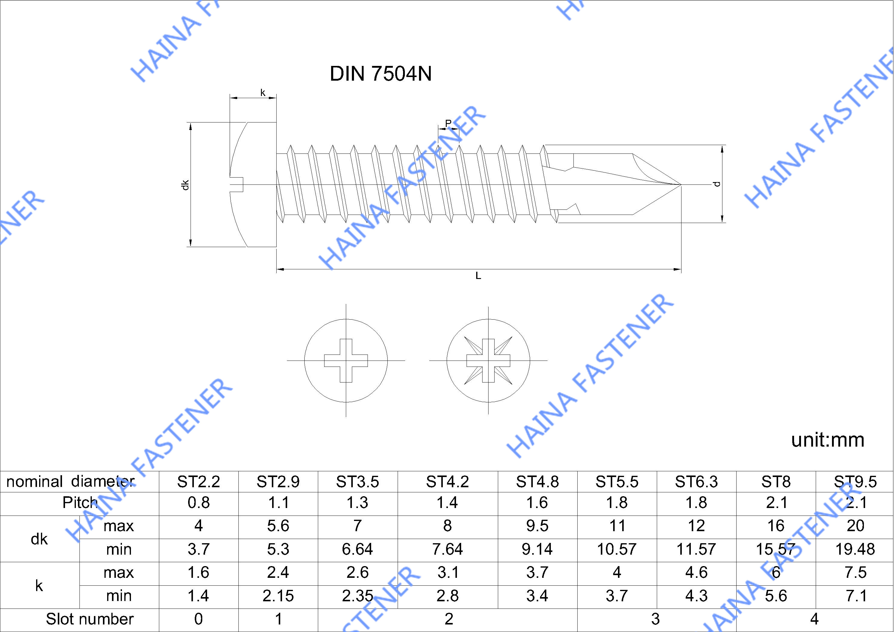 DIN7504N 盘头十字自钻螺丝