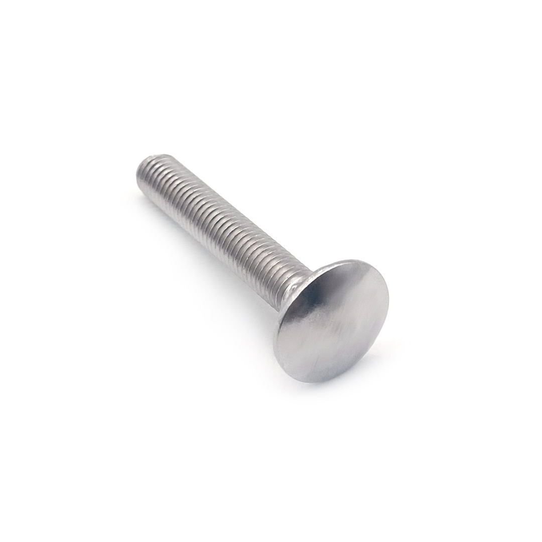 Bullone a testa tonda a collo tondo M8x50mm in acciaio inossidabile DIN603