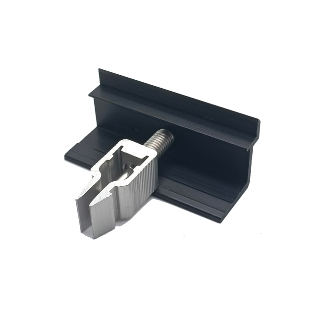 Morsetto terminale regolabile in alluminio AL6005/AL6063 nero per pannelli solari 