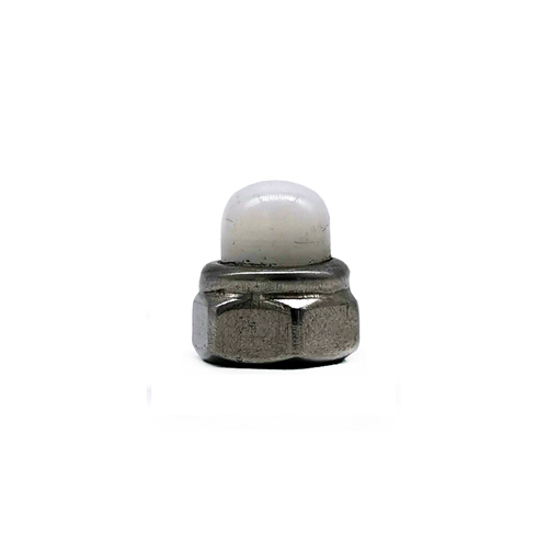 Dadi ciechi in nylon bianco con cupola esagonale in acciaio inossidabile SS304/316 OEM