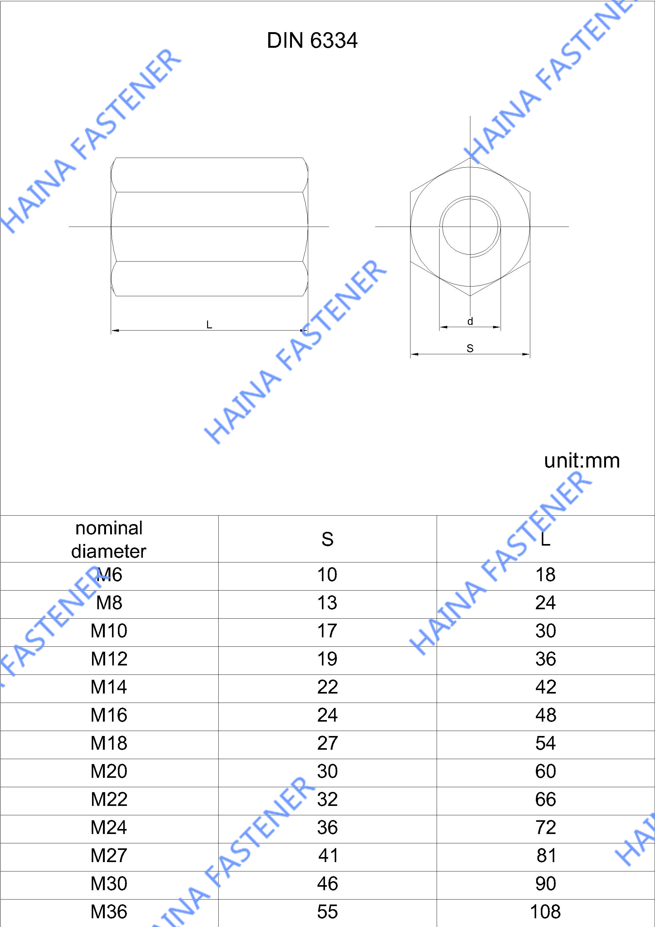 DIN6334 adattatore