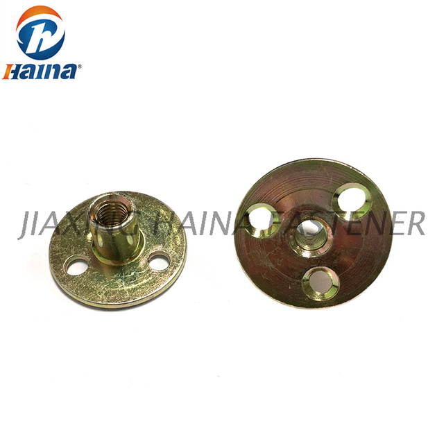 Dadi a T a base rotonda zincati a colori con dado a T a tre fori Brad